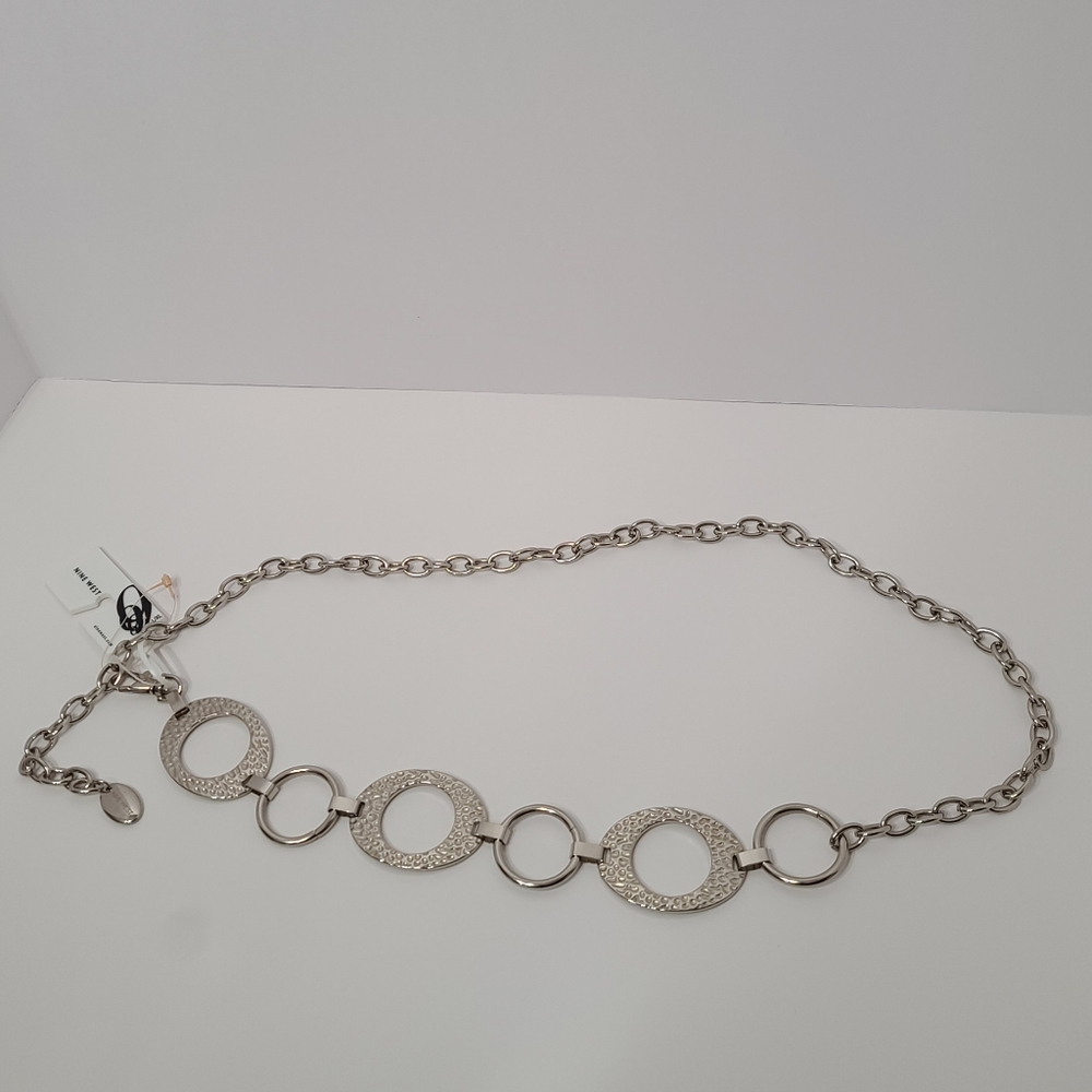 New Nine West Silver Chain Belt - Picture 2 of 16